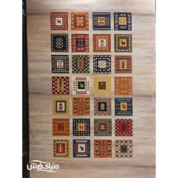 فرش ماشینی گبه ساوین مدل مهر کرم