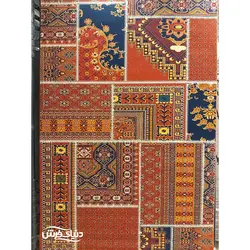 فرش ماشینی گبه ساوین مدل چهل تیکه لاکی