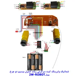 کیت سرگرمی رباتیک ، ربات مونتاژ شده کنترل از راه دور، دو چرخ مدل 2M-Robot  مهندسیکا ( ربات بیسیم آماده)