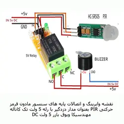 ماژول حسگر تشخیص حرکت مادون قرمز با رله مهندسیکا مدل  PIR SR505
