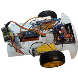 سرگرمی رباتیک ،ربات مونتاژ شده،تشخیص مانع دو چرخ هوشمند مهندسیکا مدل 2W-2M(ربات مانع گریز)