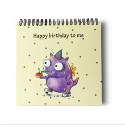 دفتر خشتی کوچک 100برگ - فنر دوبل - مدل پابو بنفشه