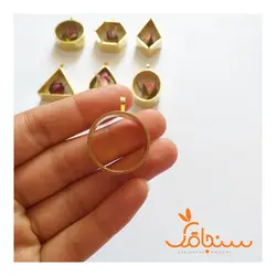فریم گردنی بی‌کفه‌ی برنجی(عمق ۱سانت) - فروشگاه گل خشک سنجاقک