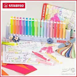 هایلایتر سویینگ کول استابیلو بسته 18 عددی  Highlighter STABILO Swing Cool Desk Set of 18  Neon & Pastel
