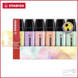 بسته شش عددی هایلایتر پاستلی استابیلو STABILO BOSS ORIGINAL Pastel set of 6 new pack