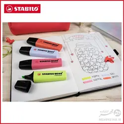 بسته چهار عددی هایلایتر پاستلی استابیلو STABILO BOSS ORIGINAL Pastel set of 4 new pack
