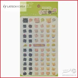 استیکر لاتک طرح خوک شاد برجسته  Latech Sticker