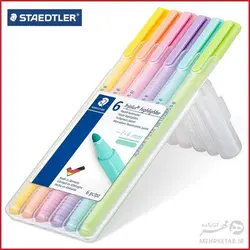 هایلایتر قلمی استدلر طیف رنگهای پاستلی بسته شش عددی Staedtler triplus textsurfer Pastel Highlighter set of 6