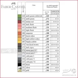 مداد رنگی حرفه ای آرت گریپ فابر کاستل تک رنگ Faber Castell Art Grip Coloured Pencils