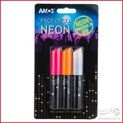 پاستل گریم صورت آموس مدل Face Deco Neon بسته 3 رنگ