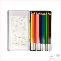 مداد رنگی 12رنگ جعبه فلزی  اونر