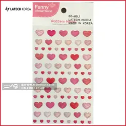 استیکر لاتک طرح قلبهای طرح دار برجسته  Latech Sticker