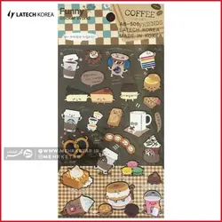 استیکر لاتک طرح کافی شاپ  Latech Sticker Cofee