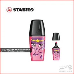 هایلایتر مینی استابیلو طرح قهرمان رنگ صورتی STABILO BOSS MINI Heroes Pink