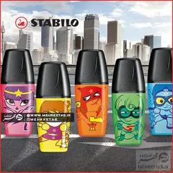 هایلایتر مینی استابیلو طرح قهرمان رنگ آبی STABILO BOSS MINI Heroes Blue