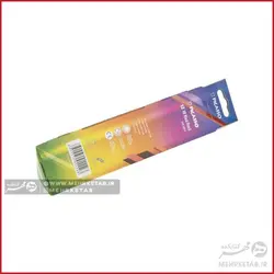 مداد تحریر پیکاسو سه وجهی پاک دار نئون با چوب مشکی بسته 12 عددی