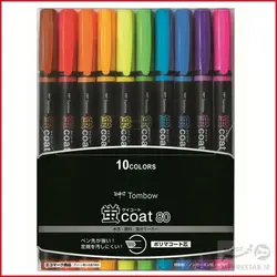 هایلایتر قلمی تومبو ۱۰ رنگ Tombow Coat Highlighters set of 10