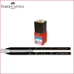 مداد تحریر چوب مشکی طرح دار فابر کاستل Faber castell Black wood pencil
