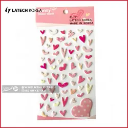 استیکر لاتک طرح قلب صورتی