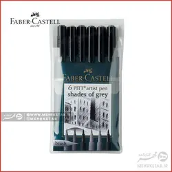 ماژیک پیت آرتیست فابرکاستل پک ۶ تایی Faber-Castell Pitt Artist Brush Pen Wallet of 6