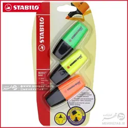 هایلایتر مینی استابیلو باس بسته سه عددی STABILO mini BOSS ORIGINAL