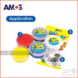 خمیر بازی ۵ رنگ (مجسمه سازی) آموس همراه ابزار AMOS i Clay 5 Colors