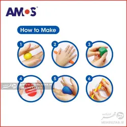 خمیر بازی ۵ رنگ (مجسمه سازی) آموس همراه ابزار AMOS i Clay 5 Colors