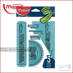 ست خط کش و گونیا و نقاله انعطاف پذیر مپد Maped Twist'n Flex 3PCS