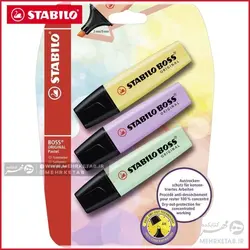 هایلایتر پاستلی استابیلو بسته سه عددی STABILO BOSS ORIGINAL Pastel