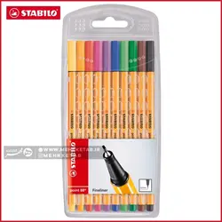 روان نویس نوک نمدی 10 رنگ استابیلو  Stabilo® Point 88 Color Parade Pen Set