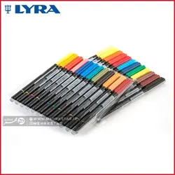 ماژیک رنگ آمیزی براش دو سر لیرا 24 رنگ   LYRA professional brush marker