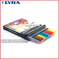 ماژیک رنگ آمیزی براش دو سر لیرا 24 رنگ   LYRA professional brush marker