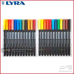 ماژیک رنگ آمیزی براش دو سر لیرا 24 رنگ   LYRA professional brush marker