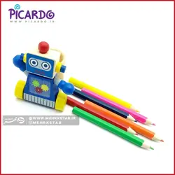مداد رنگی 6 رنگ پیکاردو با جامدادی فضانورد رو میزی picardo Coloured pencils with case