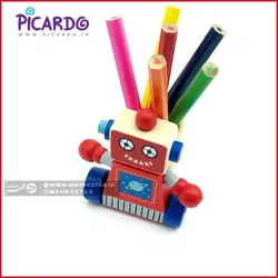 مداد رنگی 6 رنگ پیکاردو با جامدادی فضانورد رو میزی picardo Coloured pencils with case