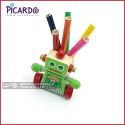 مداد رنگی 6 رنگ پیکاردو با جامدادی فضانورد رو میزی picardo Coloured pencils with case