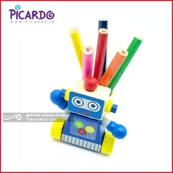 مداد رنگی 6 رنگ پیکاردو با جامدادی فضانورد رو میزی picardo Coloured pencils with case
