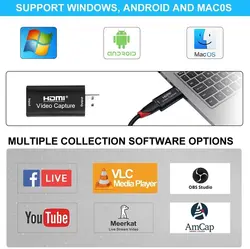 کارت کپچر Padom HDMI Capture Card USB 2.0 Audio Video Capture Converter