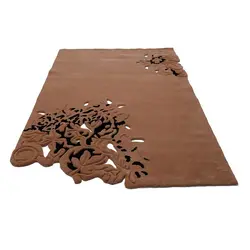 فرش بهتافت Handtufted نیمه دستبافت طرح فانتزی 2350 با الیاف پشم طبیعی سایز 150x225