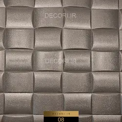 دیوارپوش فومی طرح مربع مشبک نقره ای - دکوری