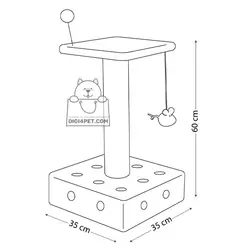 قیمت و خرید اسکرچر گربه نیناپت مدل دو طبقه پنیری 60 سانتی | دیجی فورپت