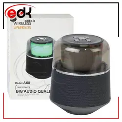 اسپيکر بلوتوثي رم خور چراغ دار شيشه اي A68