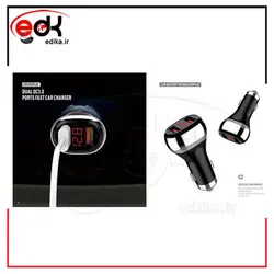 شارژر فندکی الدینیو مدل C2 به همراه کابل تبدیل USB-C