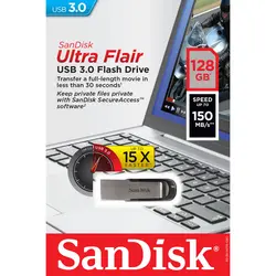 مشخصات فلش مموری Sandisk سن دیسک مدل CZ73 Ultra flair 128GB