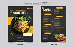 وکتور منوی غذای رستوران