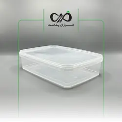 ظرف یکبار مصرف فریزری و مایکروویوی مستطیل 1750cc پولاد پویش با درب