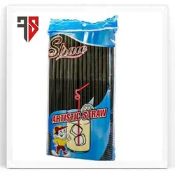 نی نوشیدنی تاشو 8 میل مشکی