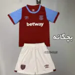 لباس و شورت اول قرمز +A اریجینال وستهام (بچه گانه)2021-Umbro