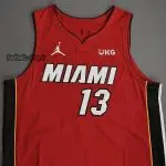 ست رکابی و شلوارک بسکتبال میامی هیت قرمز اريجينال -بم آدبایو 13-جردن