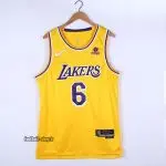 ست رکابی و شلوارک بسکتبال لیکرز زرد-لبران جیمز 6اريجينال-نایکی